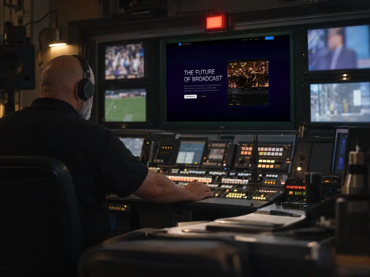 DLM Broadcast in use on a laptop in a working studio