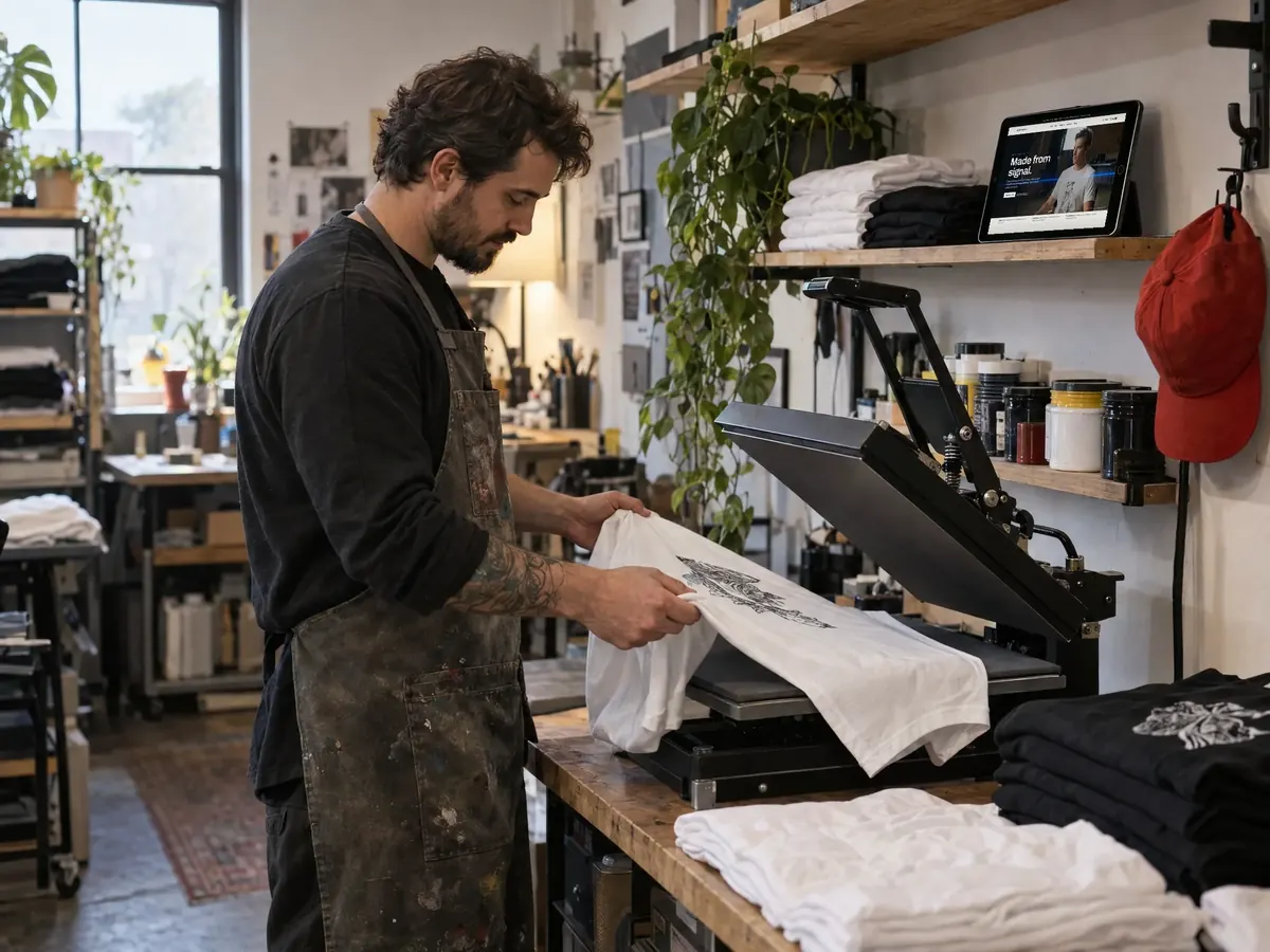 DLM Fashion in use on a laptop in a working studio