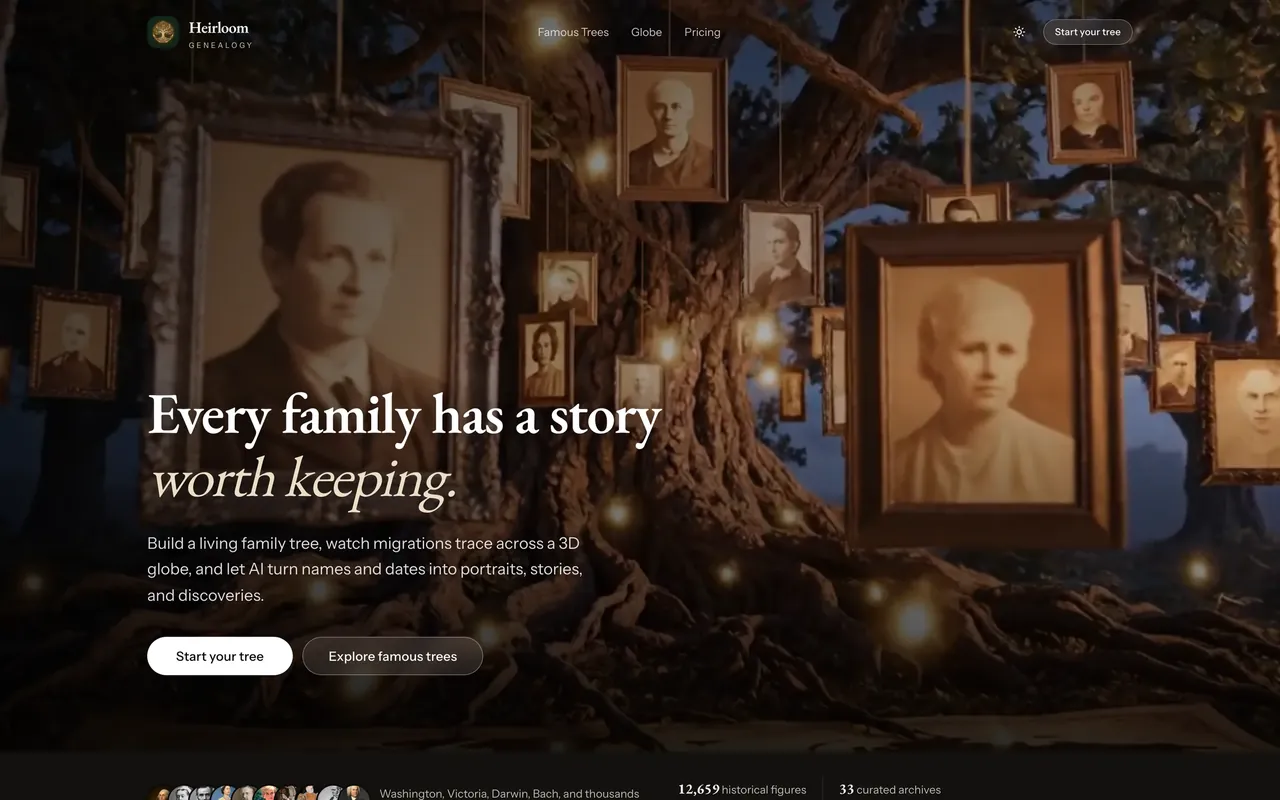 Genealogy, captured from the live product