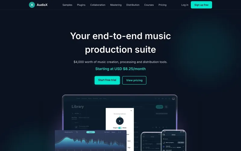 Audio Workstation X home screen