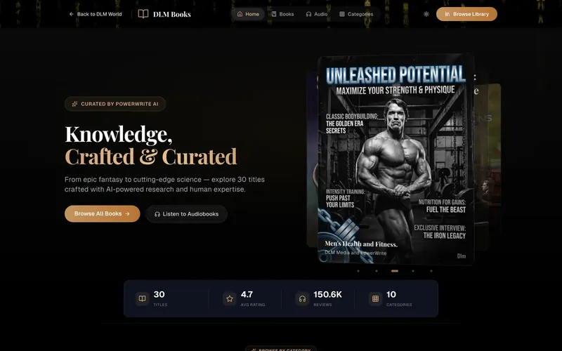 DLM Books home screen