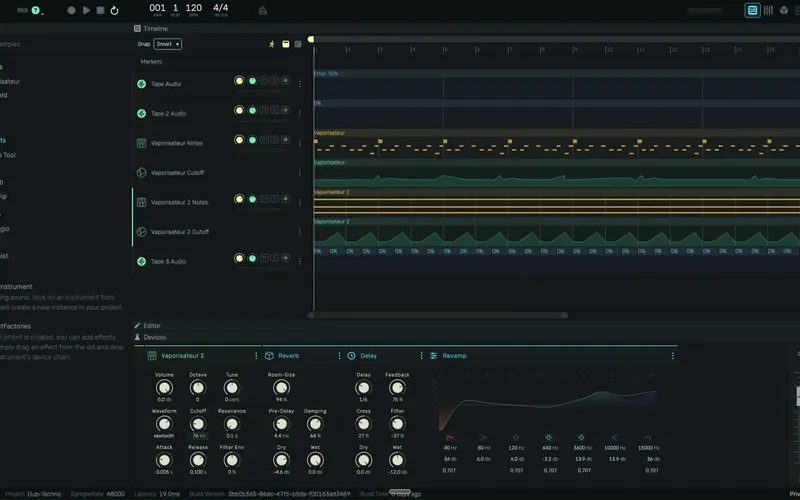 DLM Digital Audio Workstation home screen