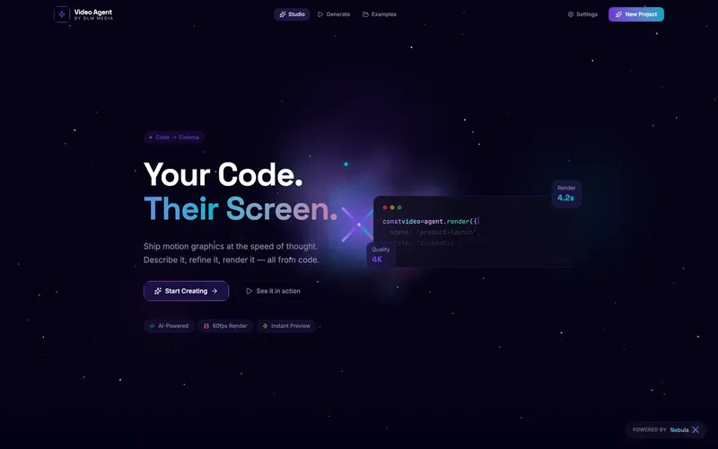 DLM Video Agent home screen