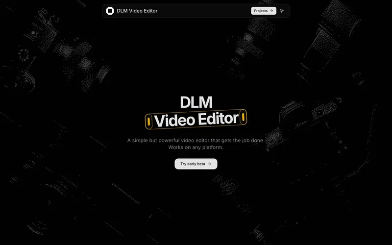 DLM Video Editor home screen